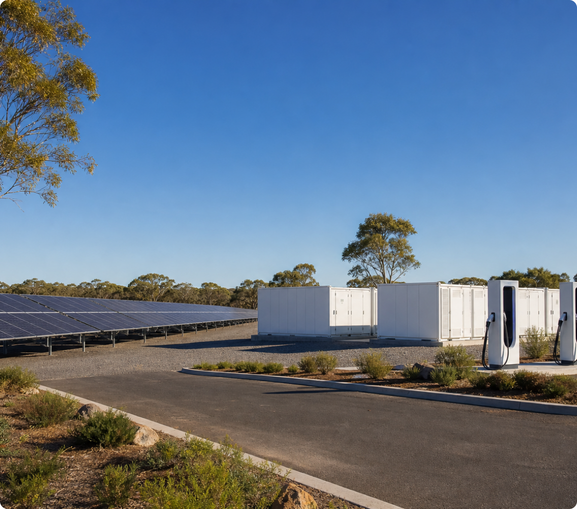 Australian solar, battery storage and EV charging precinct