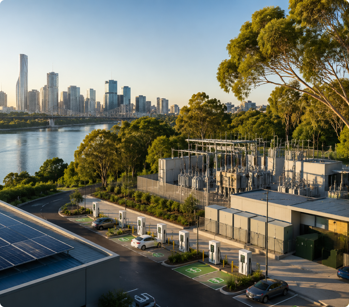 An integrated energy precinct beside an Australian city